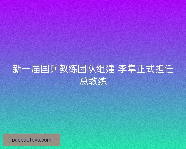 新一届国乒教练团队组建 李隼正式担任总教练
